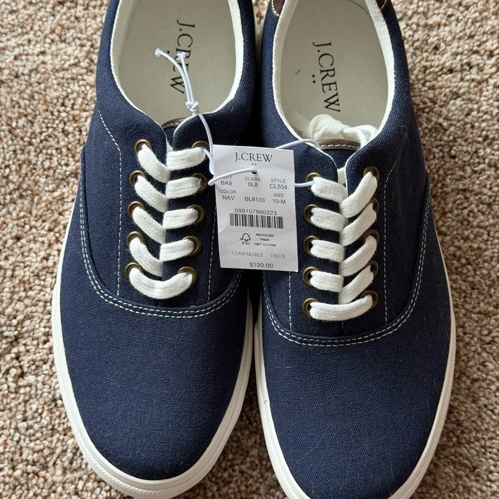 J. Crew Navy‎ Canvas Sneakers NWT Sz 10-M